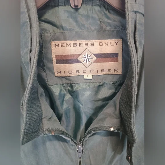 Members Only Microfiber Men’s L Vintage Green Bomber Jacket - Picture 2 of 9